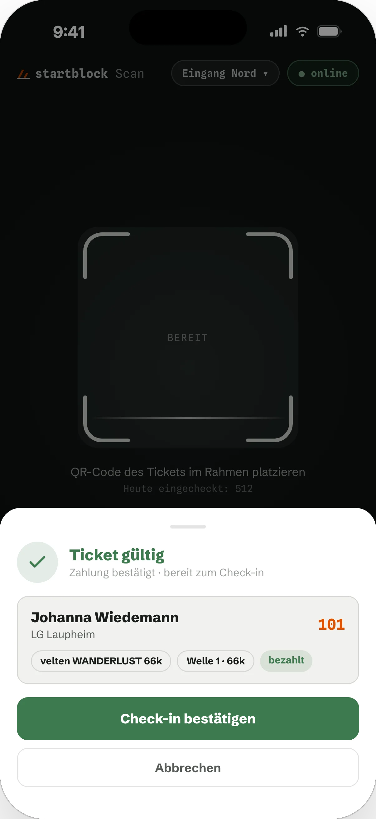 startblock App: Check-in